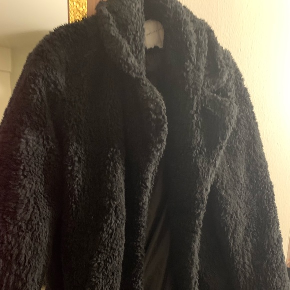 American Eagle Teddy Fuzzy Sherpa black coat Size Medium M - Picture 3 of 11